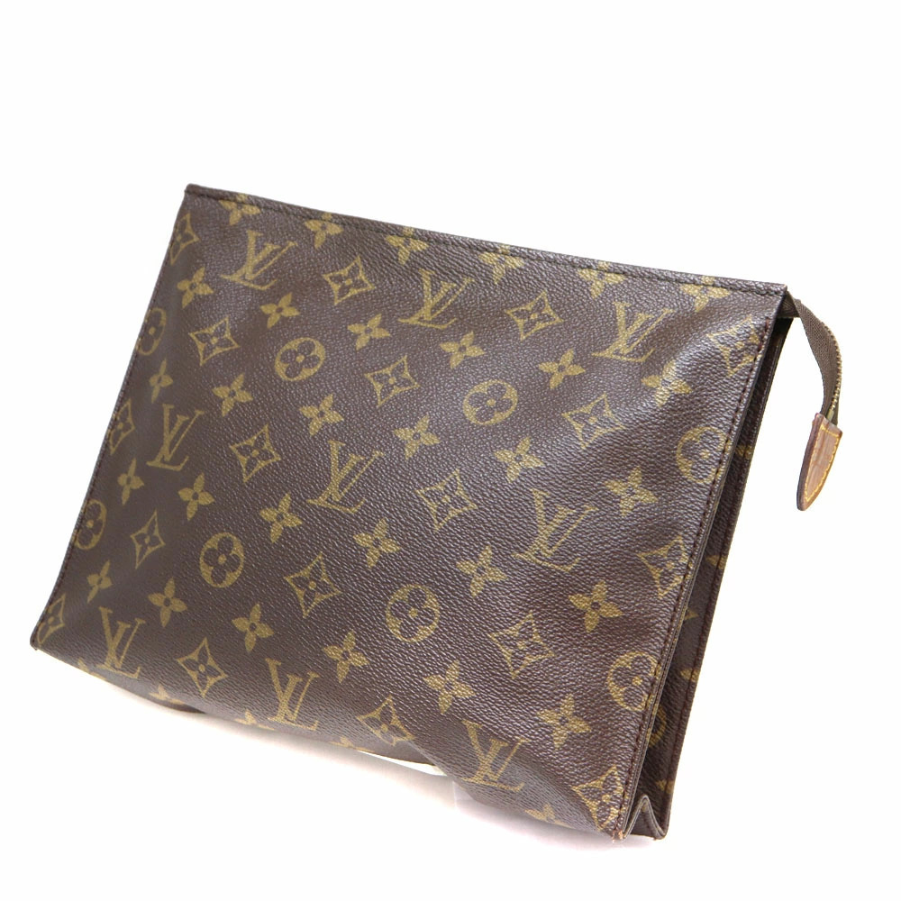 LOUIS VUITTON Pochette Toilette Monogram Canvas Brown Clutch